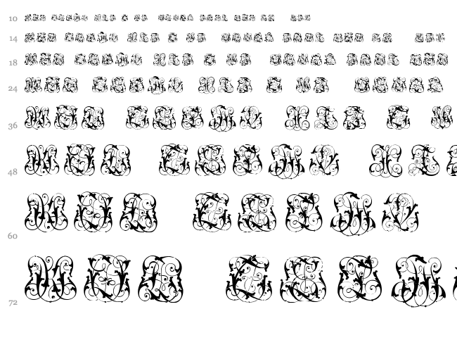 Hard to Read Monograms font waterfall